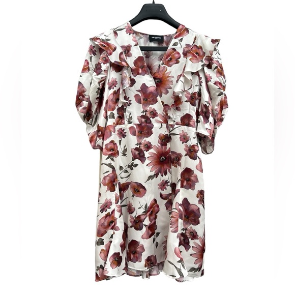 THE KOOPLES Short Wrap Dress with Bold Floral Print Ruffles #Girlcore - Medium - Picture 5 of 16